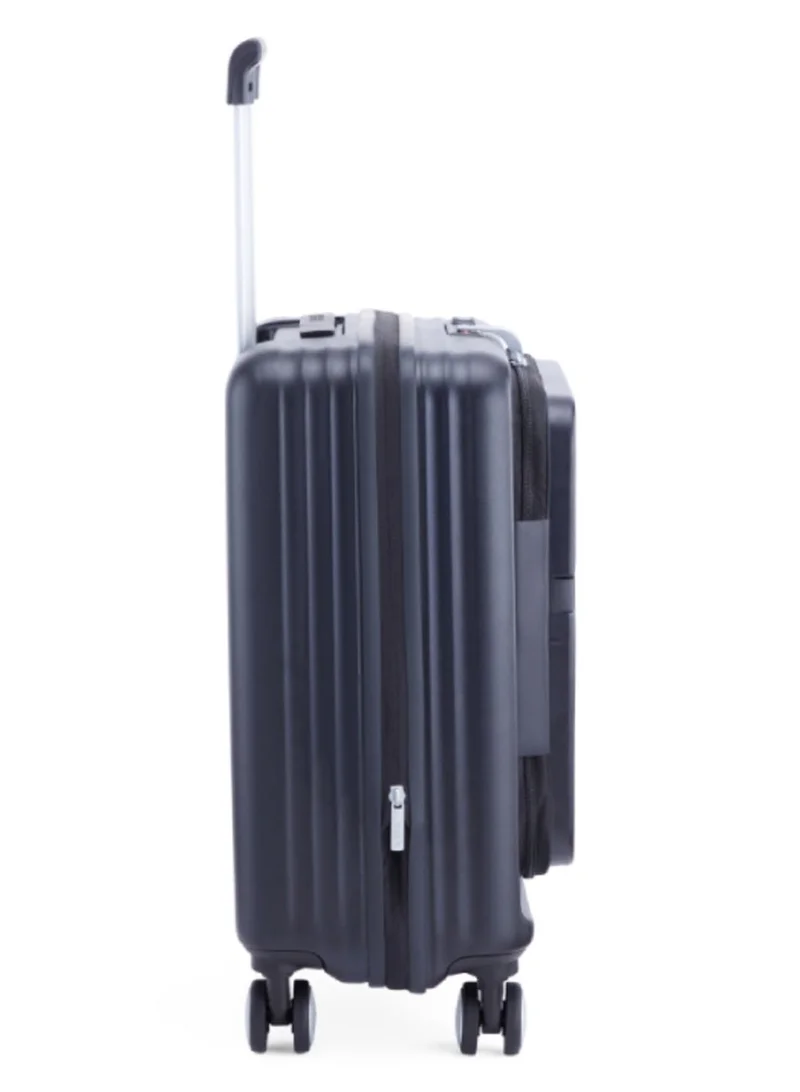 AMERICAN TOURISTER  Trento + Suitcase, Cabin Size 54 cm / 20 inch, 4 Spinner Wheels, Hard Top, Polycarbonate, Black|Lightweight|2 In 1 Optimov™ Shock Absorbing Wheels|Book Opening|Expandable|TSA Lock|Waterproof Section - 3 Years International Warranty  | Best Price UAE
